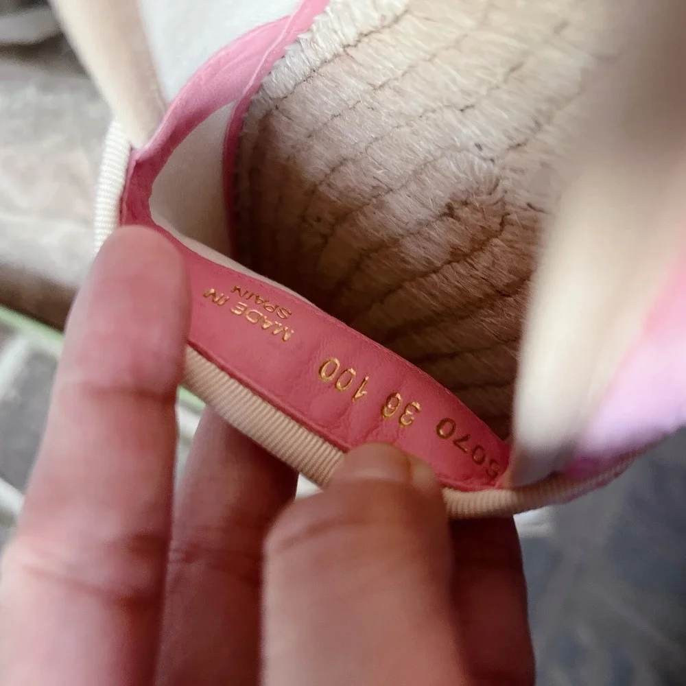 Gucci GG Logo Monogram Interlocking G Terry Espadrille Flat Pink Womens EU 36